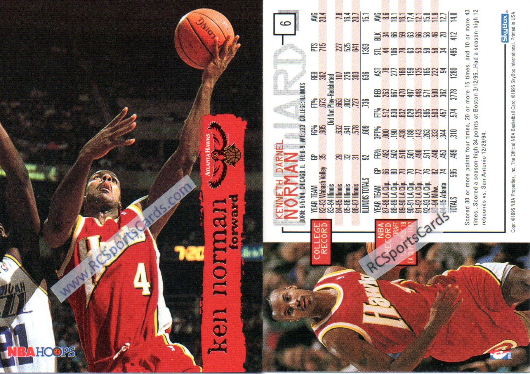 1996-97 Hoops Starting Five #1 Mookie Blaylock/Christian Laettner/Dikembe  Mutombo/Ken Norman/Steve Smith/Atlanta Hawks - NM-MT+ - Card Shack
