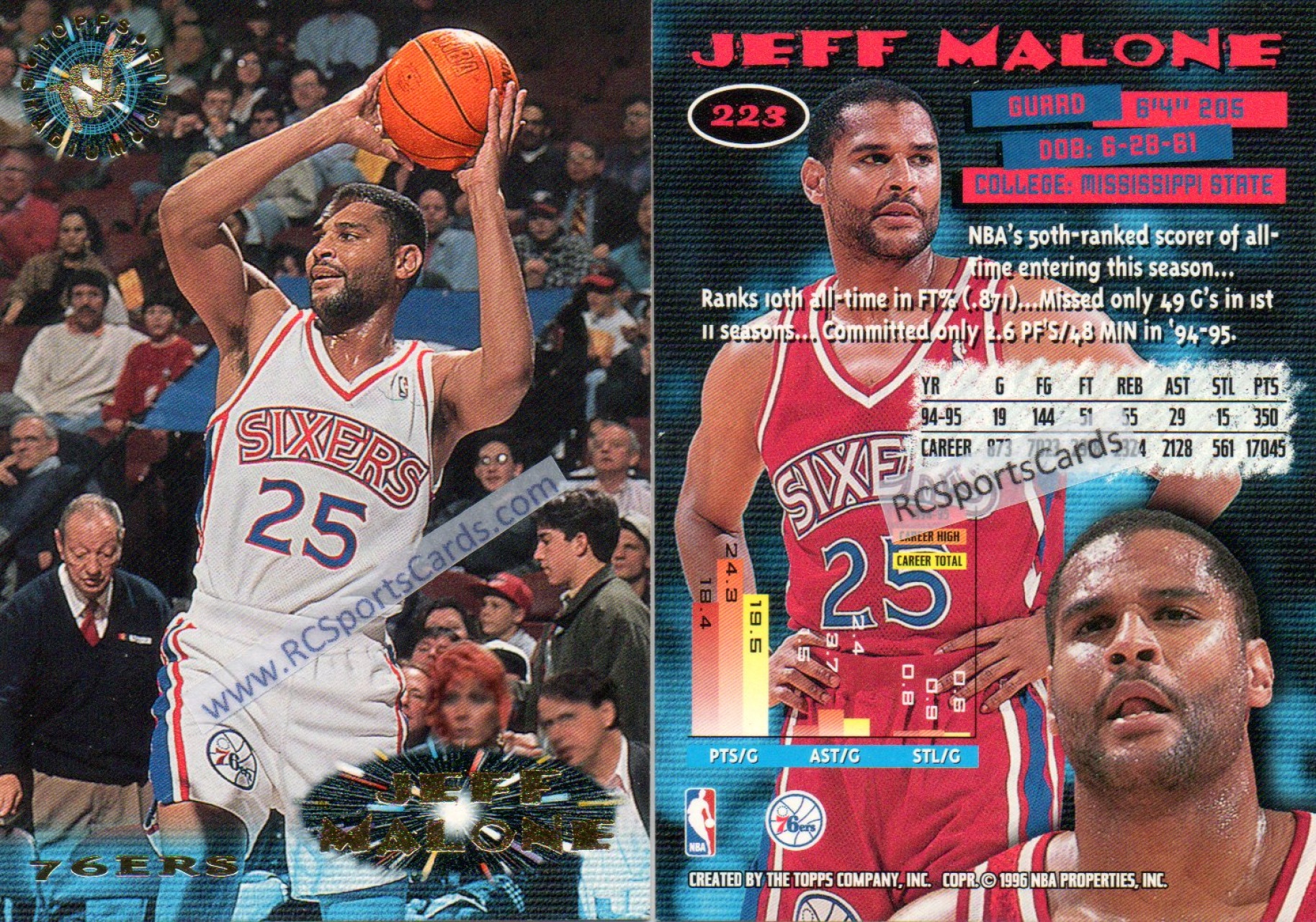 Philadelphia 76ers 1995/96 NBA Basketball Sixers Gear Brochure with  Schedule
