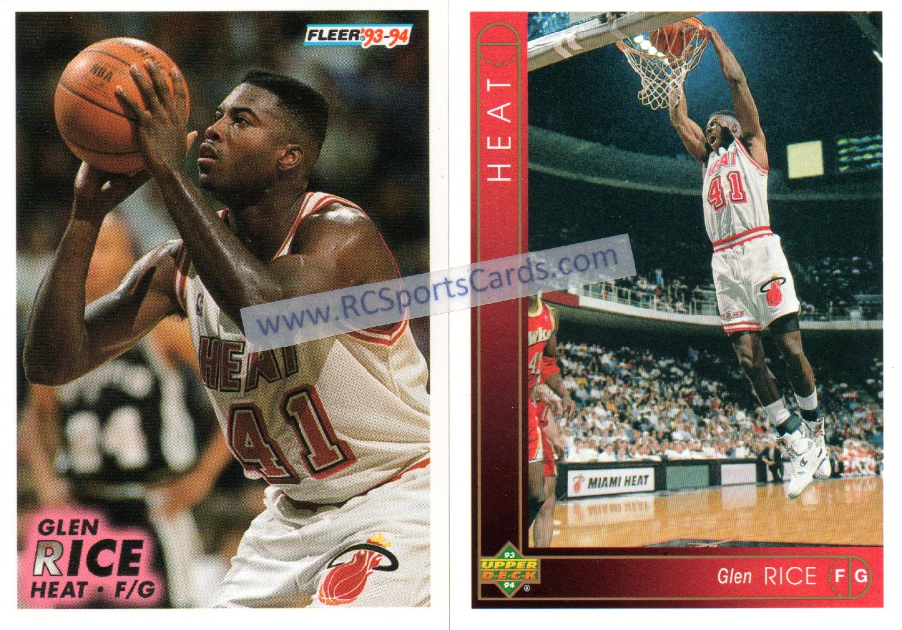  1993-94 Upper Deck #154 Glen Rice Miami Heat Basketball NBA :  Collectibles & Fine Art
