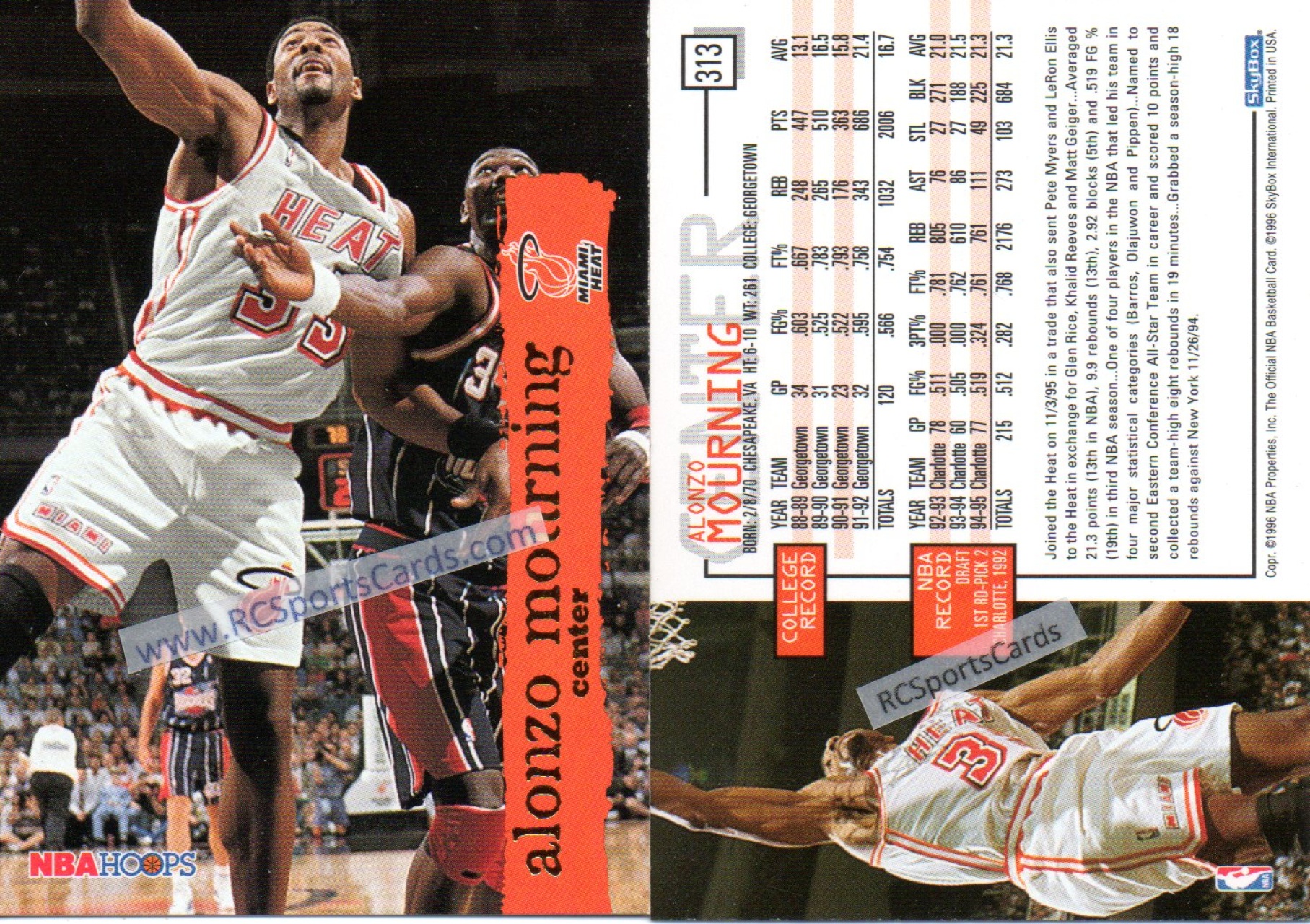 1996-97 FLEER METAL #53 Alonzo Mourning Miami Heat NBA $5.00