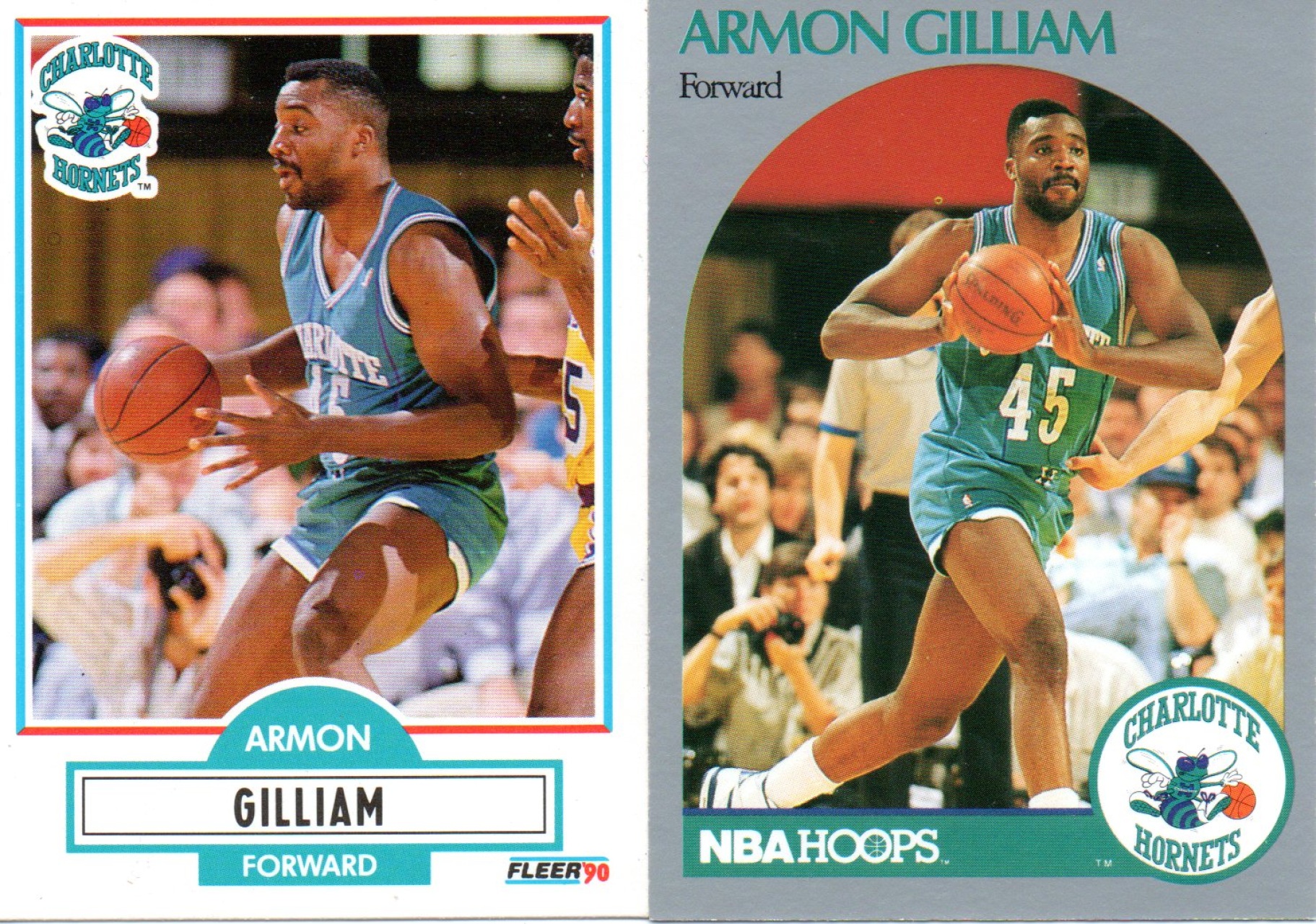 Armon Gilliam Autographed 1990-91 Fleer Card #19 Charlotte Hornets SKU  #183264 - Mill Creek Sports