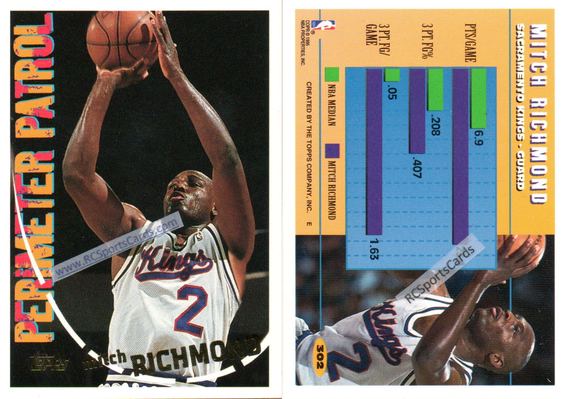  1994-95 Upper Deck Basketball #19 Mitch Richmond Sacramento  Kings AN Official NBA Trading Card From UD : Collectibles & Fine Art