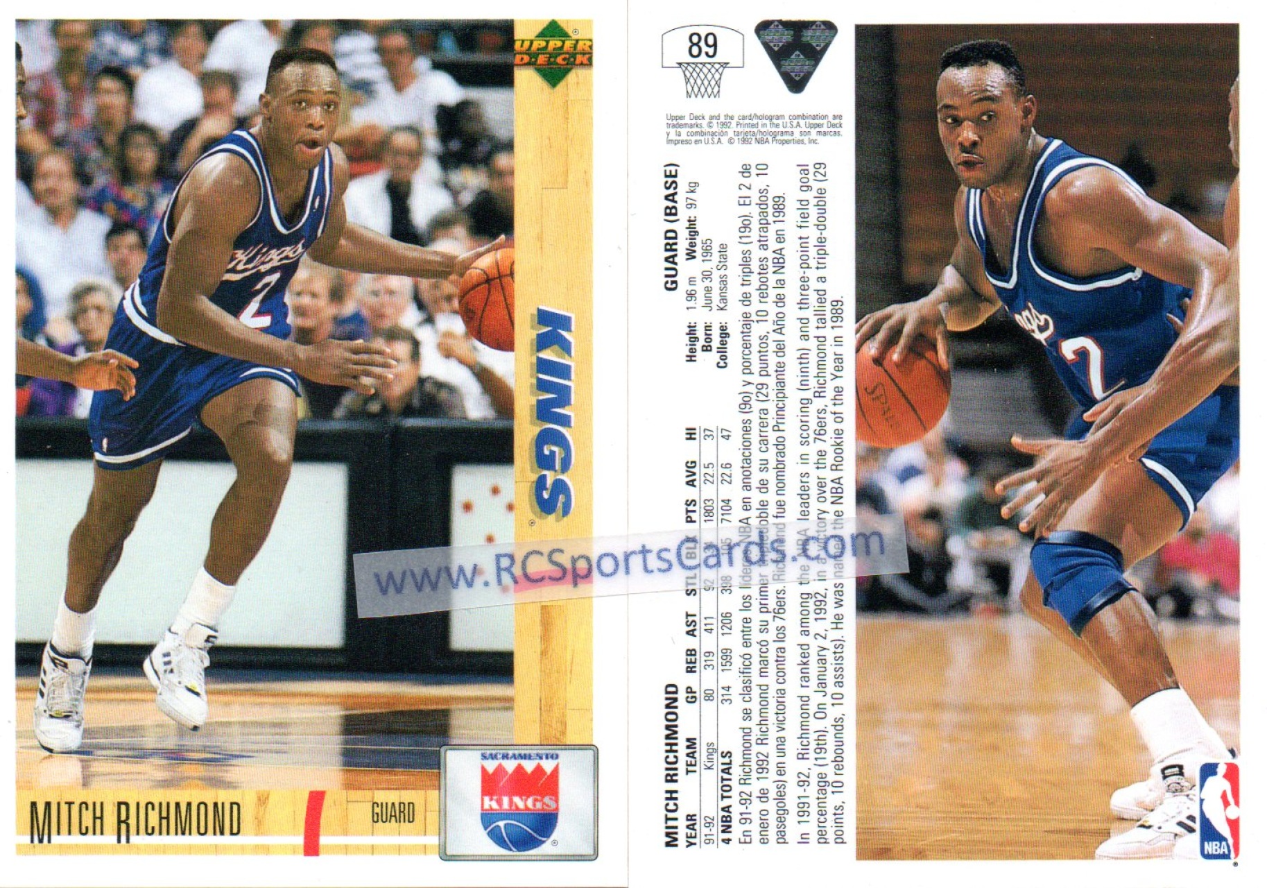 1993-94 SkyBox #157 Mitch Richmond Sac Kings 