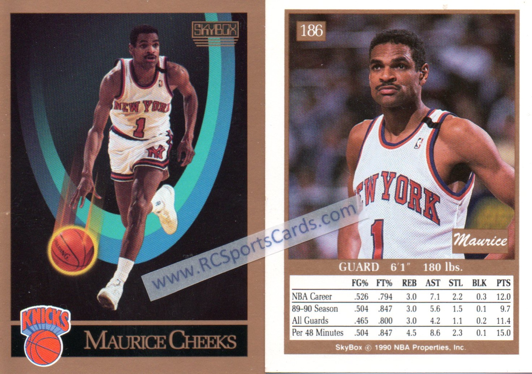 1990-91 NBA Skybox #186 Maurice Cheeks Signed Card AUTO 10 PSA Slabbed  Knicks