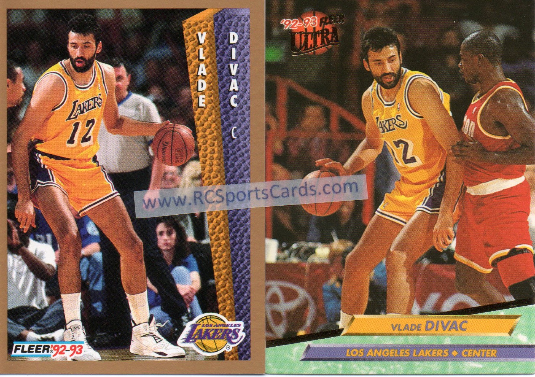 1990 Fleer Vlade Divac Rookie Los Angeles Lakers #91 Basketball Card Mint