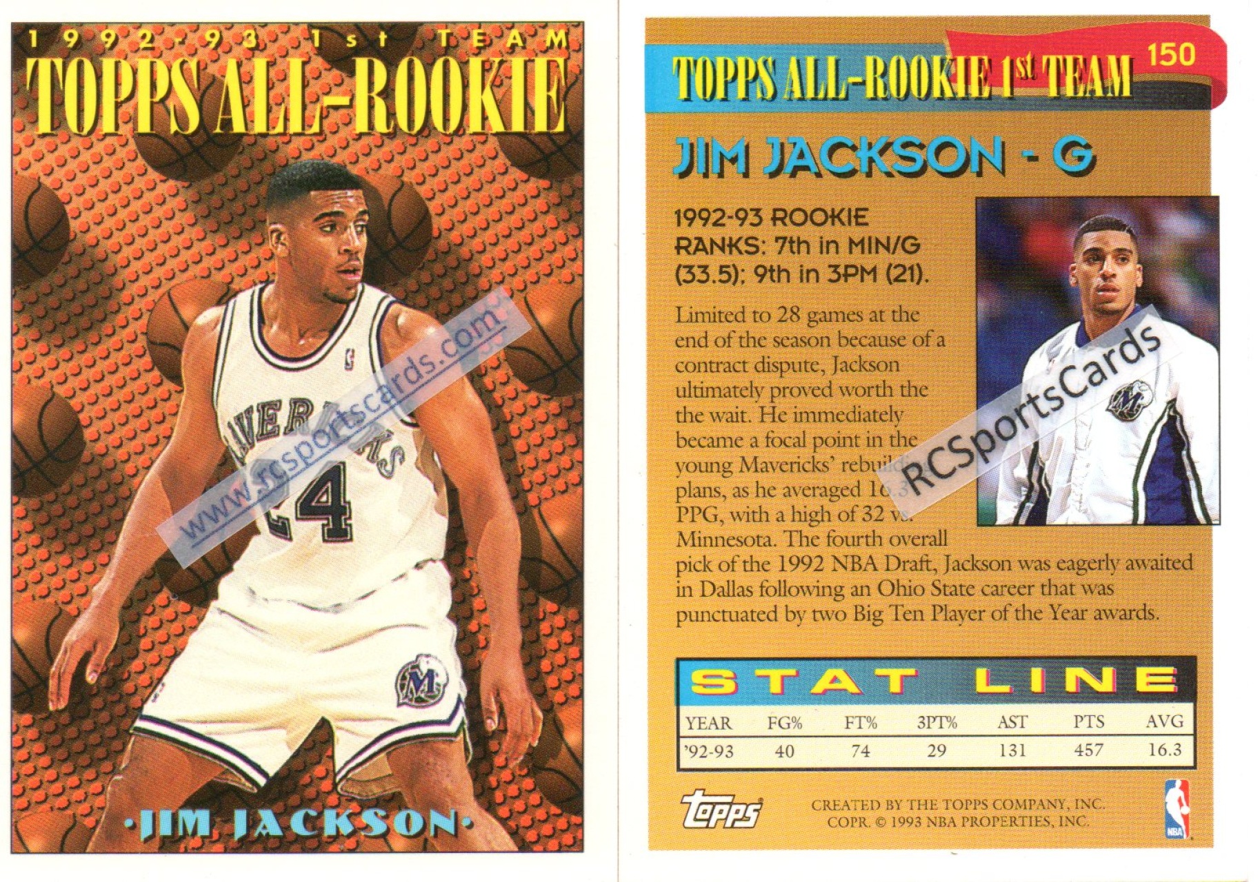 Jim Jackson - Mavericks #41 Fleer Ultra 1994-5 Basketball Trading Card