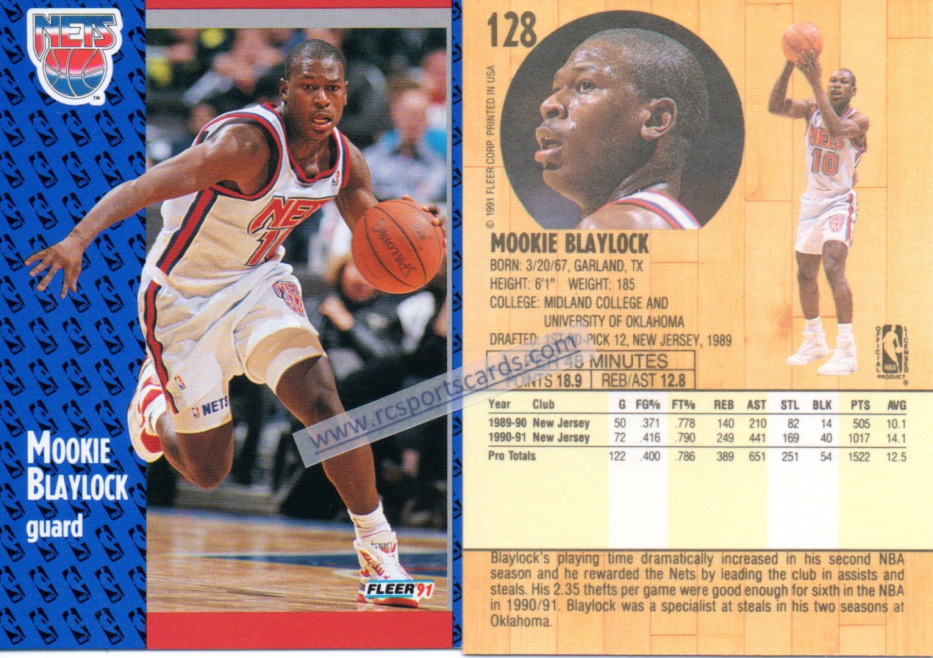 Mookie Blaylock autographed Basketball Card (New Jersey Nets) 1992 Upper  Deck #151