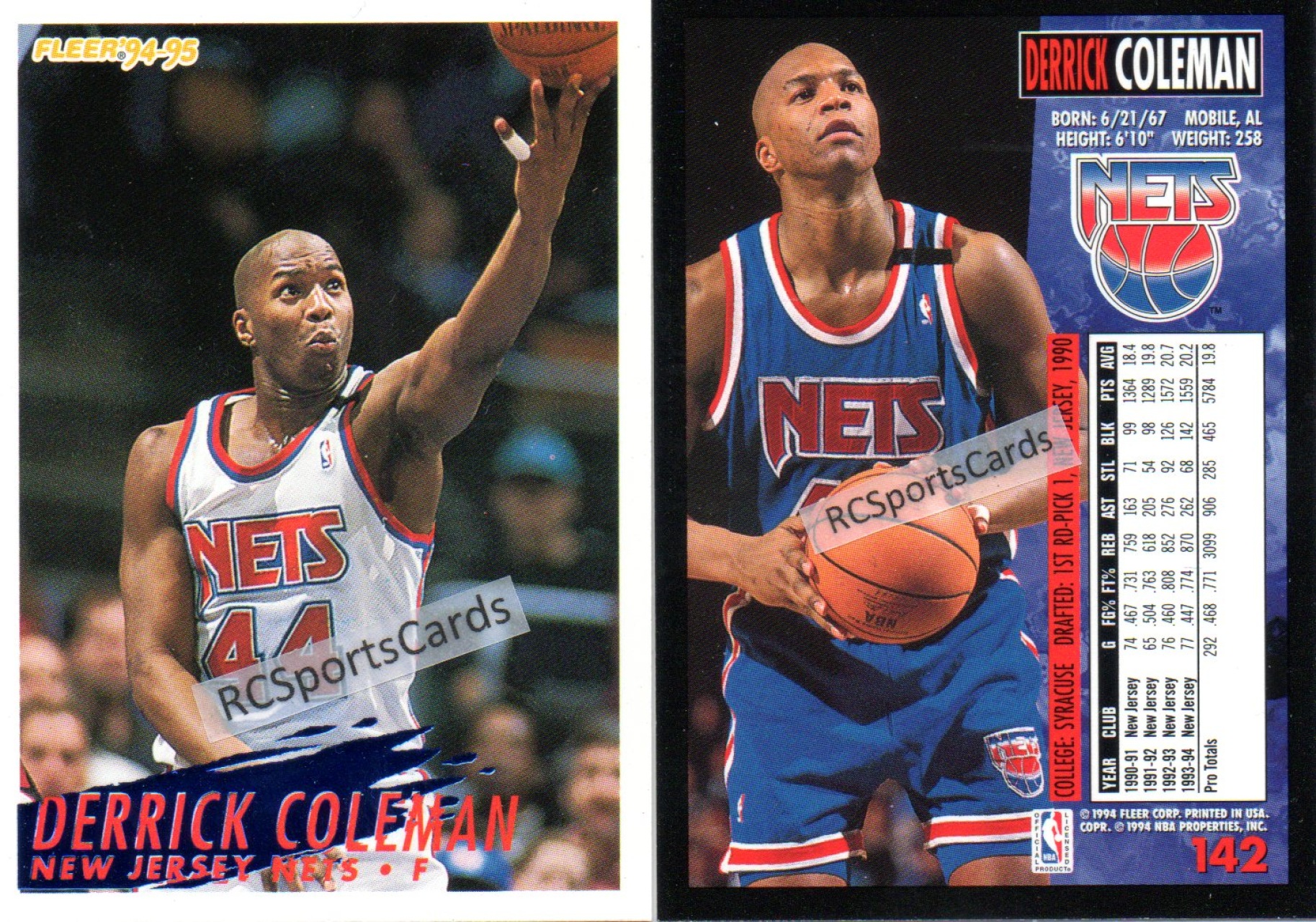  1991-92 Fleer Series 1 Basketball #130 Derrick Coleman