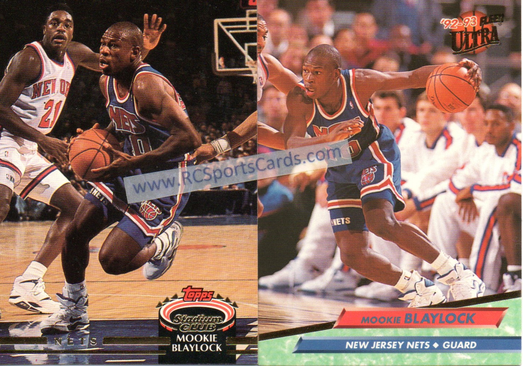 Mookie Blaylock lot of 2 Fleer 92-93 Basketball Cards #2 NBA All-Star