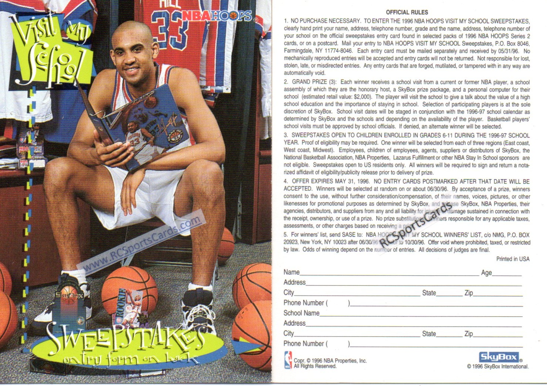  1996-97 SkyBox Z-Force Series 1 Basketball #26 Grant Hill Detroit  Pistons Official NBA Trading Card : Collectibles & Fine Art