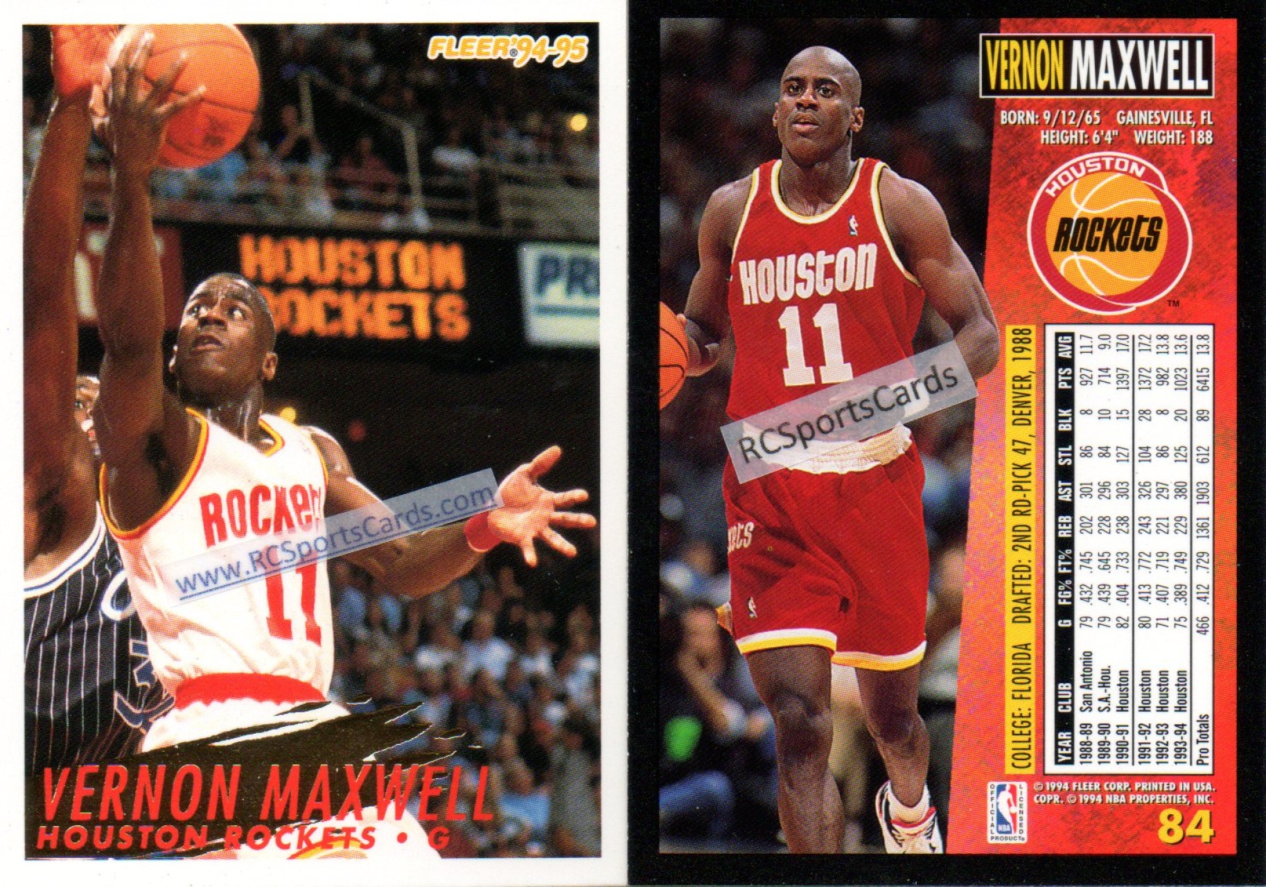  1994 Fleer # 83 Robert Horry Houston Rockets (Basketball Card)  NM/MT Rockets Alabama : Collectibles & Fine Art