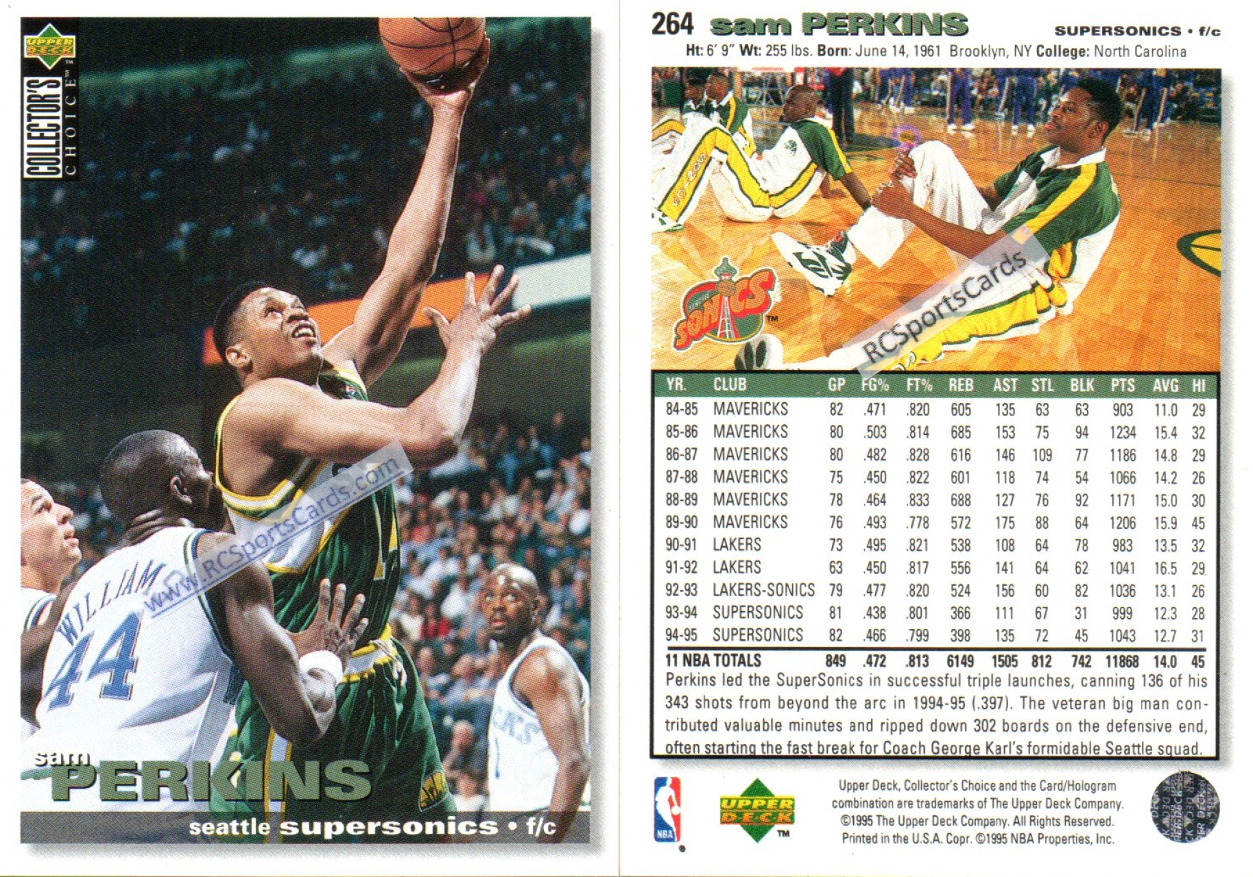Sarunas Marciulionis autographed Basketball Card (Seattle Sonics) 1995  Skybox #287