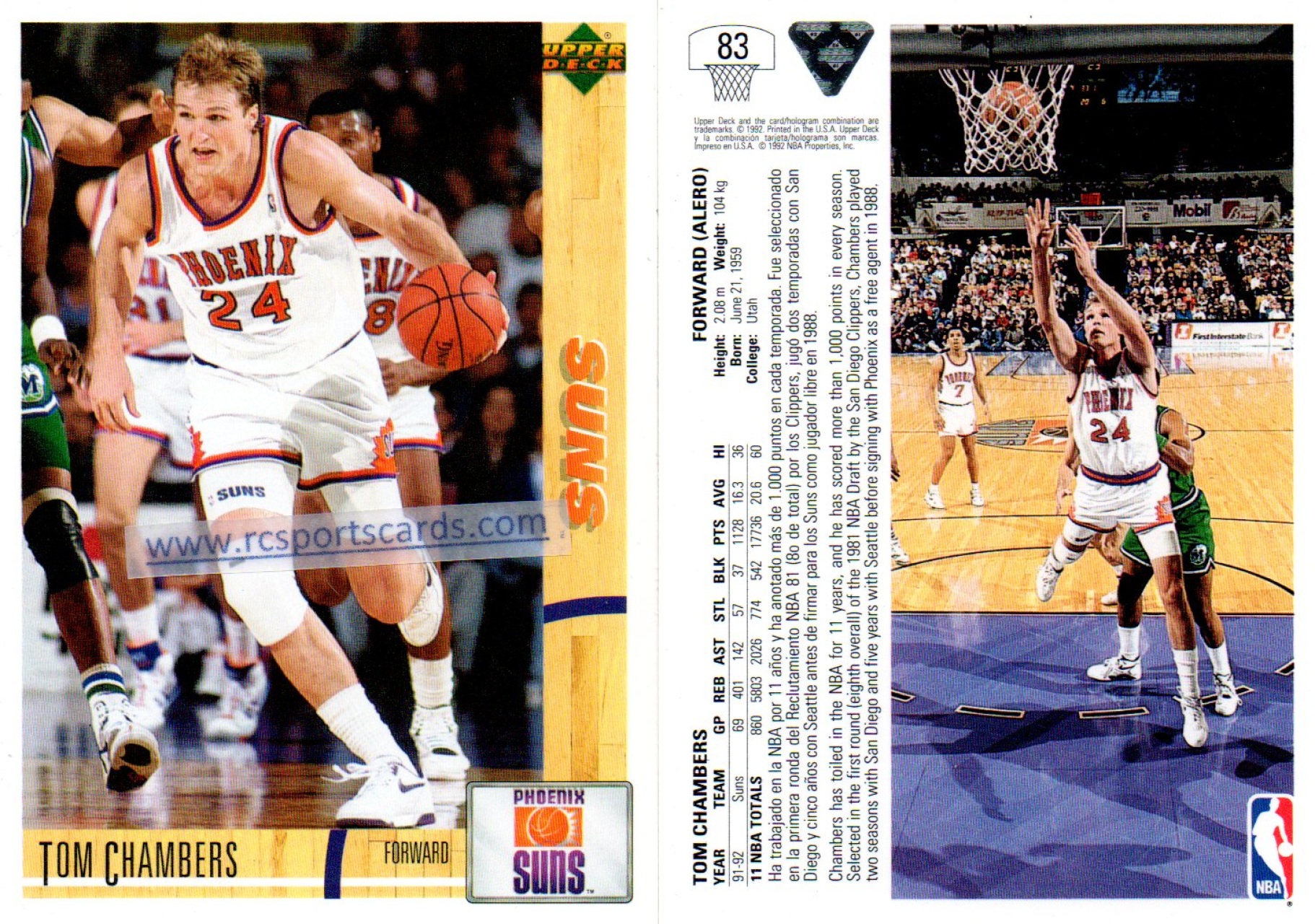  1992 Topps # 270 Charles Barkley Phoenix Suns (Basketball Card)  NM/MT Suns Auburn : פריטי אספנות ואמנות