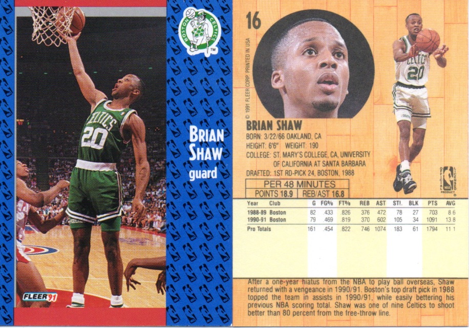 1990-91 Larry Bird, Celtics Itm#N208