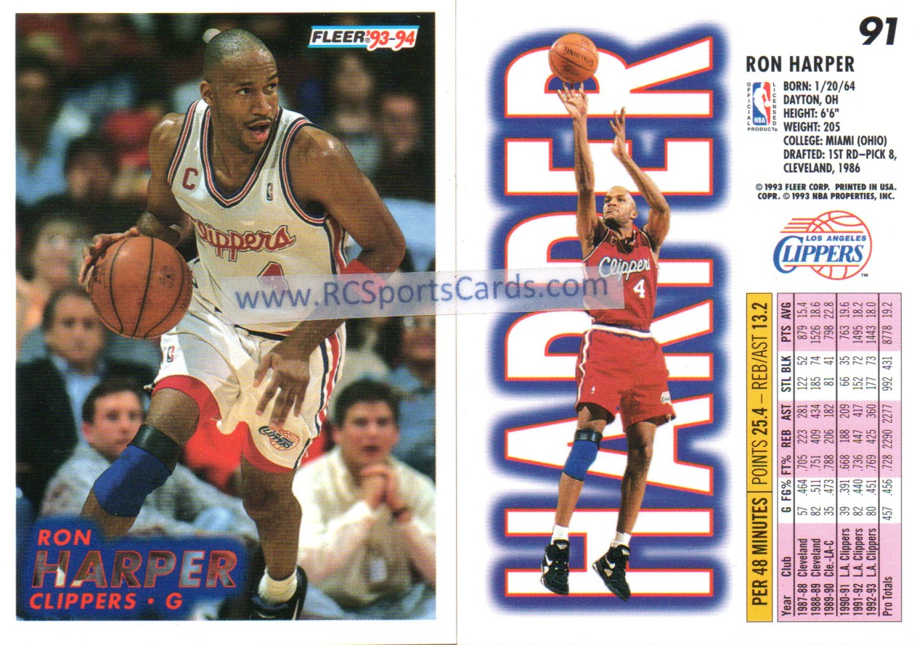 Ron Harper Rush Hour Los Angeles Clippers NBA Basketball Action Poster -  Nike Inc. 1993