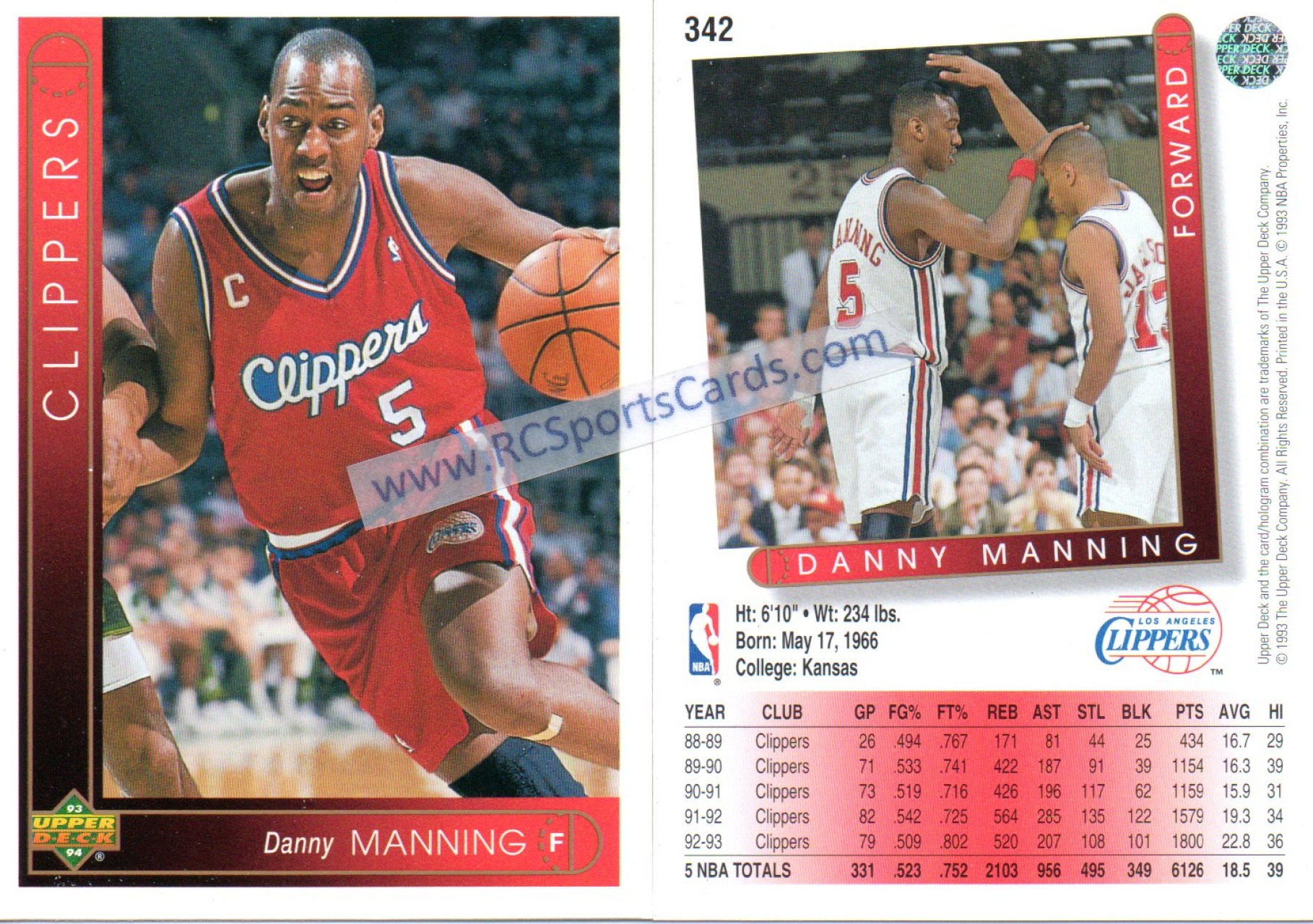 Lot Detail - 1992-93 Danny Manning Game Worn LA Clippers Uniform w/Jersey &  Shorts